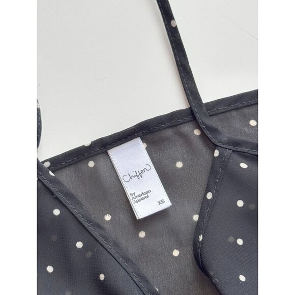 AMERICAN APPAREL Sheer Black Polka Dot Chiffon Camisole Tank Top, Size XS - Picture 8 of 10